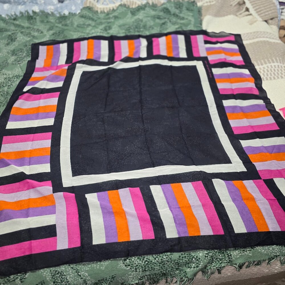 Kate Spade New York Parisian Navy Sunset Stripe Scarf